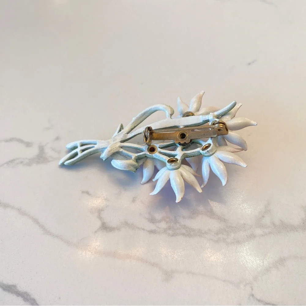 Vintage Enamel & metal pin and clip earring set - Picture 7 of 7